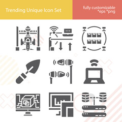 Simple set of front office related filled icons.