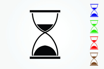 Classic sandglass icon on white background to calculate time or hour