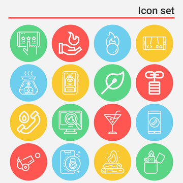16 pack of interest  lineal web icons set