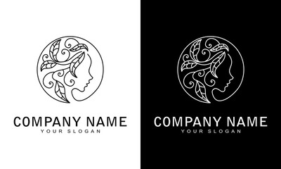 Ilustration vector graphic of Women's Beauty naturally faces inspirational logo design