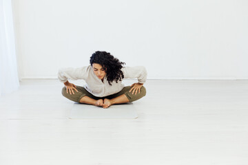 woman yoga asana gymnastics flexibility body fitness sport