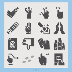 Simple set of toe related filled icons.