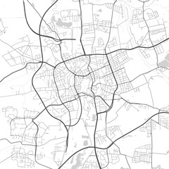 Urban city map of Braunschweig. Vector poster. Grayscale street map.