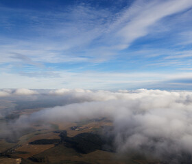 bird's eye view of white clouds and blue sky