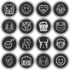 16 pack of anymore  lineal web icons set