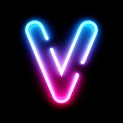 3D Rendering Bleu and Pink Neon Lights Font on dark background