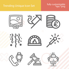 Simple set of pound related lineal icons.