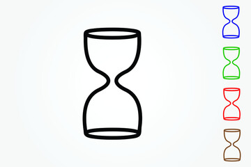 Hourglass icon on white background to calculate time