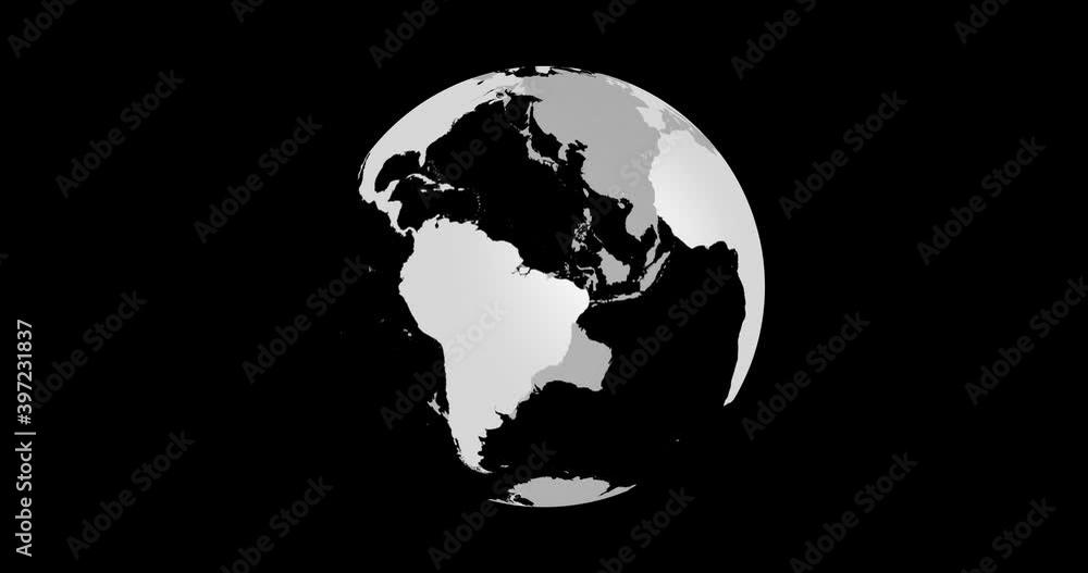 Poster Rotating transparent Earth Globe Map