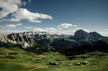 beautiful mountain landscape. a view from a height to the beautiful mountains. sharp rocks. mountain valley. European mountains