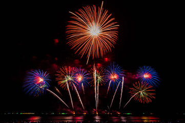 Pattaya Fireworks Festival 2020 at Pattaya Beach, Thailand