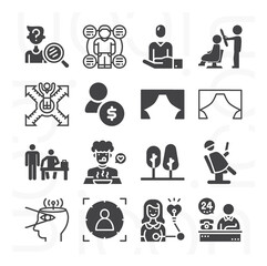 16 pack of spectacular  filled web icons set