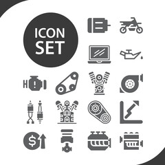 Simple set of motive related filled icons.