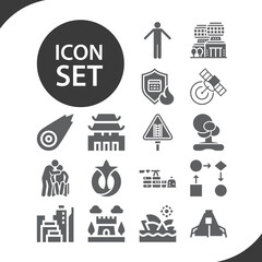 Simple set of monuments related filled icons.