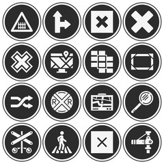 16 pack of street corner  filled web icons set