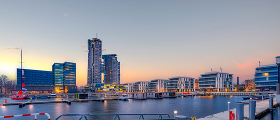Gdynia city panorama, new marina