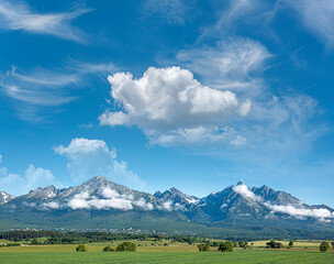 Naklejka premium Mountain landscape. Landscape of the Slovak High Tatras.