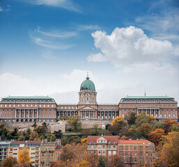 Obraz premium View of the Royal Palace in Budapest, Hungary. Buda Castle.