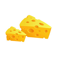 Yellow Cheese delicious vector illustration.