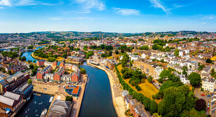 Aerial view of Exeter in summer day