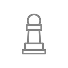 Pawn chess line icon. Board game, table entertainment symbol