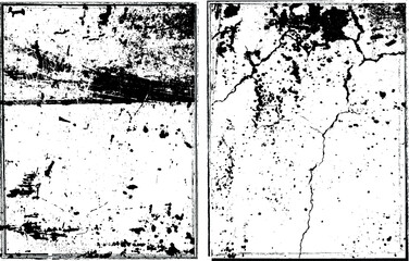 Set of Grunge Black and White Frames . textured rectangles for image