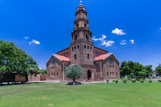 Side garden of NG Moerdergemeente church in Kroonstad Free State South Africa