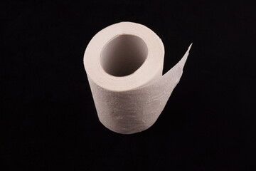 toilet paper on black background