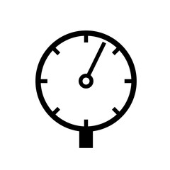 Pressure Gauge Black Icon, Vector Illustration, Isolate On White Background Label. EPS10