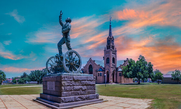 Side garden of NG Moerdergemeente church in Kroonstad Free State South Africa