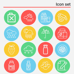 16 pack of pour  lineal web icons set