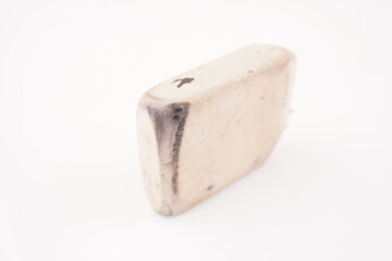 used eraser on white background