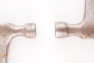 metal hammer on white background