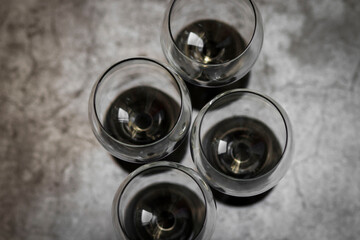 
A glass of red and white gourmet wine.