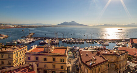 Naples, Italy - one of the most enchanting landscapes in the country, the Gulf on Naples and the...