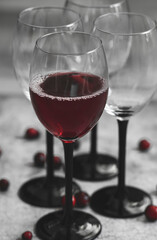 
A glass of red and white gourmet wine.