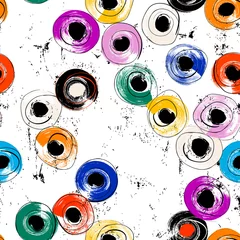 Möbelaufkleber seamless circle pattern, abstract background with dots, swirls, paint strokes and splashes © Kirsten Hinte