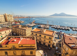 Naples, Italy - one of the most enchanting landscapes in the country, the Gulf on Naples and the...