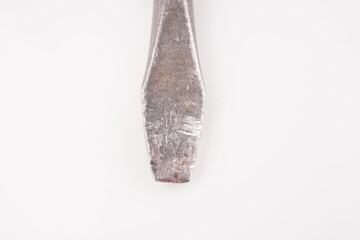 black screwdriver on a white background