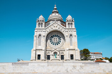 Fototapeta na wymiar Santa Luzia basilic, catholic church in Viana do Castello, Porto, Portugal.