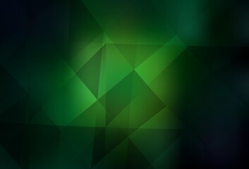 Fototapeta premium Dark Green vector polygonal template.