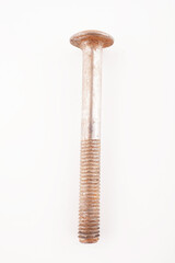 rusty bolt on white background