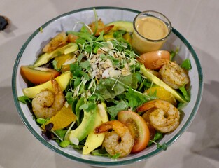 Shrimp with vegetables salad