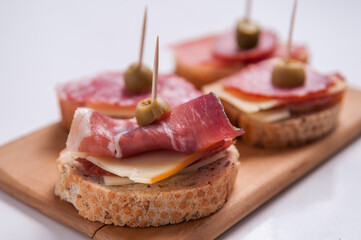 Mini sandwiches food set. Delicious appetizer