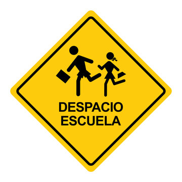 Despacio escuela señal tránsito español