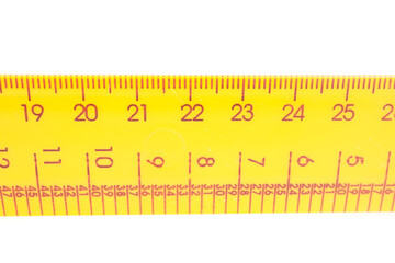 orange ruler on white background