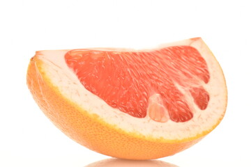 organic ripe grapefruits, close-up, isolated on white.