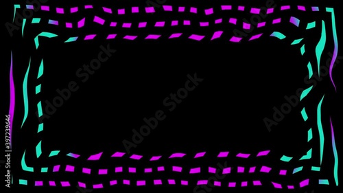 Fototapete Colored Wavy Frames On A Black Background 4k Video Fototapeten Vladchemera