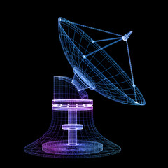 Wire frame radar 3D Illustration