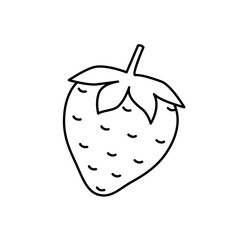 Strawberry outline icon. Food, outline vector illustration.